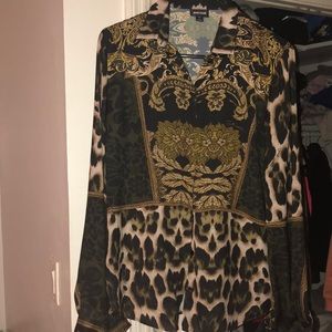 Just cavalli silk dress up shirt , size 42 = 4-6 us , great condition